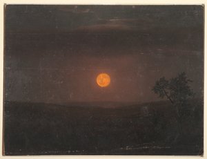 Kresba, Měsíční světlo, Churchova farma, asi 1865 od Frederic Edwin Church