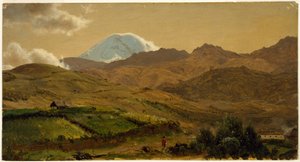 Kresba, hora Chimborazo, Ekvádor, 1857 od Frederic Edwin Church