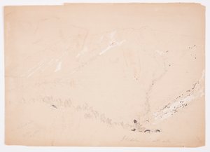 Kresba, Mount Katahdin, pohled od jihu, srpen 1852 od Frederic Edwin Church
