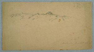 Kresba, Hora Pichincha z Chilla, Ekvádor, 26. června 1857 od Frederic Edwin Church
