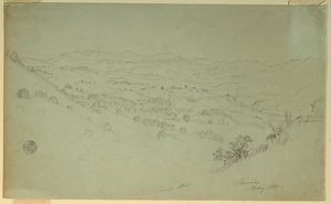 Kresba, Horská krajina, Jamajka, 1865 od Frederic Edwin Church