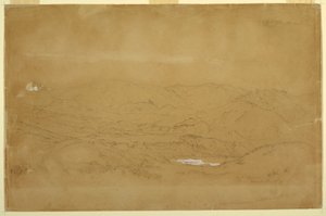 Kresba, Horská krajina poblíž Guanojo a Guaranda, Ekvádor, 10. června 1857 od Frederic Edwin Church