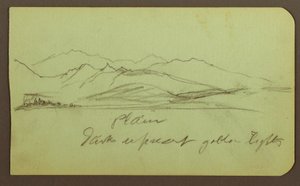 Kresba, Horská krajina; Verso: Horská krajina, postava, 1883 od Frederic Edwin Church