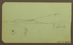 Kresba, Horská krajina; Verso: Horská krajina, postava, 1883 od Frederic Edwin Church