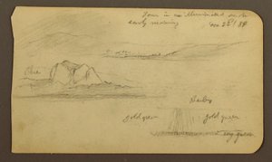 Kresba, Horské krajiny; Verso: Horský okraj, Tocatecas, 22. prosince 1884 od Frederic Edwin Church