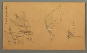 Kresba, Vrchol hory, vegetace u bazénu, 1868 od Frederic Edwin Church
