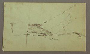 Kresba, Horské vrcholy, řeka, červenec 1868 od Frederic Edwin Church