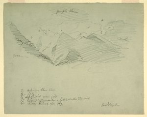 Kresba, Horské vrcholy u Berchtesgadenu, Bavorsko, červen-červenec 1868 od Frederic Edwin Church