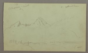 Kresba, Vrcholky hor, pravděpodobně 1868 od Frederic Edwin Church