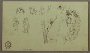 Kresba, Pohoří, figurální studie, květen, pravděpodobně 1868 od Frederic Edwin Church