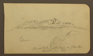 Kresba, Horský hřeben, Toluca; Verso: Horský hřeben, Toluca, 7. ledna 1885 od Frederic Edwin Church