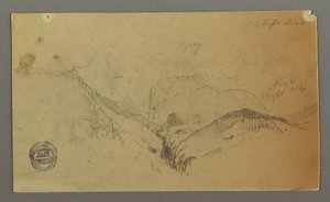 Kresba, Horská studie, pravděpodobně 1868 od Frederic Edwin Church