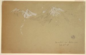 Kresba, "Hora nad Hintersee", u Berchtesgadenu, Bavorsko, 27. července 1868 od Frederic Edwin Church