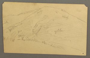 Kresba, vrchol hory, 1877 od Frederic Edwin Church