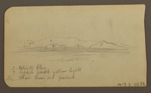 Kresba, Hory; Verso: Podhůří  amp; Horské pásmo, 21. prosince 1885 od Frederic Edwin Church