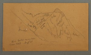 Kresba, Hory z Valais, Penninské Alpy, srpen 1868 od Frederic Edwin Church