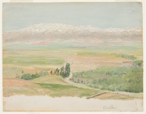 Kresba, Hory u Baalbecu, květen 1868 od Frederic Edwin Church