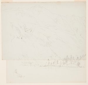 Kresba, hora Katadhin, Maine, 1870-78 od Frederic Edwin Church