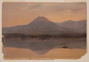 Kresba, Mt. Katahdin od jezera Katahdin, 1860-70 od Frederic Edwin Church