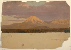Kresba, hora Katahdin od jezera Katahdin, 1878 od Frederic Edwin Church