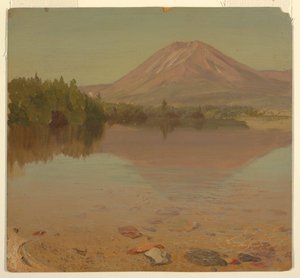 Kresba, hora Katahdin od jezera Katahdin, pravděpodobně 1870 od Frederic Edwin Church
