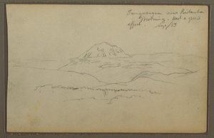 Kresba, hora Tunguragua, Riobamba, Ekvádor, září 1853 od Frederic Edwin Church