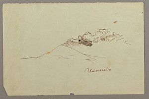 Kresba, Vesuv s kouřem, pravděpodobně 1868-69 od Frederic Edwin Church