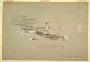 Kresba, Niagarské vodopády z Terrapin Point, 20. března 1856 od Frederic Edwin Church