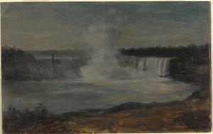 Kresba, Niagarské vodopády ve večerním světle, září 1856 od Frederic Edwin Church