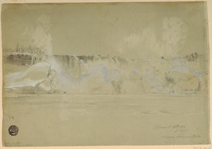 Kresba, Niagarské vodopády na sněhu, od severozápadu, 20. března 1856 od Frederic Edwin Church