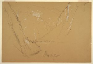 Kresba, "Obersee", u Berchtesgardenu, Bavorsko, 17. července 1868 od Frederic Edwin Church