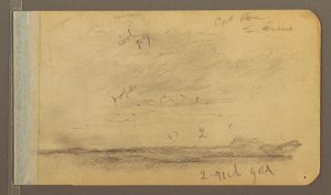 Kresba, Orizaba; Verso: Zatažená obloha, střecha, 1889 od Frederic Edwin Church