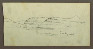 Kresba, Rovina a pohoří, pravděpodobně 1868 od Frederic Edwin Church