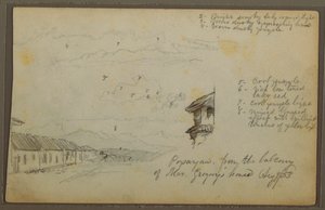 Kresba, Popayan, Kolumbie; Verso: Horská krajina, Kolumbie, 9. srpna 1853 od Frederic Edwin Church
