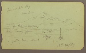 Kresba, Popocatapel; Verso: Vlys na hotelu Texcoco, 18. prosince 1883 od Frederic Edwin Church
