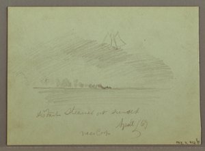 Kresba, Skály před pobřežím, Skalnaté útesy u pobřeží, duben 1869 od Frederic Edwin Church