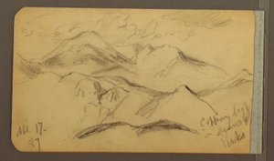 Kresba, Drsné hory, 17. dubna 1889 od Frederic Edwin Church
