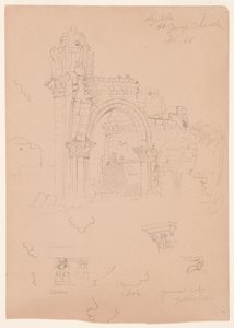 Kresba, Ruiny kostela svatého Jiří, Lydda [dnešní Lod], 7. února 1868 od Frederic Edwin Church