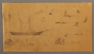 Kresba, Studie plachetnice, 12.-13. července 1859 od Frederic Edwin Church