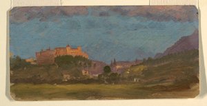 Kresba, Salzburg, Rakousko z východu, červenec 1868 od Frederic Edwin Church