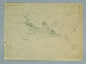 Kresba, Sopka Sangay vybuchuje, Ekvádor, 1857-62 od Frederic Edwin Church