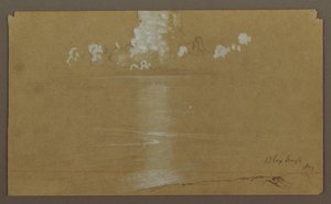 Kresba, Mořská krajina, Bloxburgh; Verso: Kopce a moře, srpen 1865 od Frederic Edwin Church