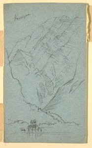 Kresba, břeh Konigssee, B, červenec 1868 od Frederic Edwin Church