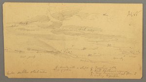 Kresba, Studie oblohy nad hřebenem, červenec 1866 od Frederic Edwin Church