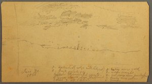 Kresba, Studie oblohy nad hřebenem, červen 1882 od Frederic Edwin Church