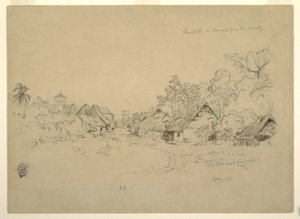 Kresba, ulice v Mompos, Kolumbie, květen 1853 od Frederic Edwin Church