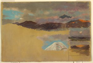 Kresba, Studie hory Chimborazo, Ekvádor, 1857 od Frederic Edwin Church