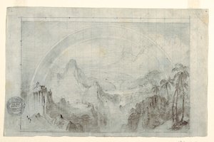 Kresba, studie k filmu "Deštivé období v tropech", 1865-66 od Frederic Edwin Church