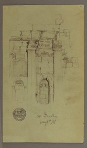Kresba, Studie ruin chrámu, 8. května 1868 od Frederic Edwin Church
