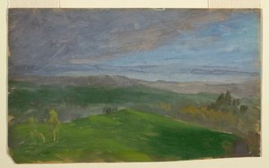 Kresba, Letní pohled, Hudson Valley, New York, 1870-80 od Frederic Edwin Church